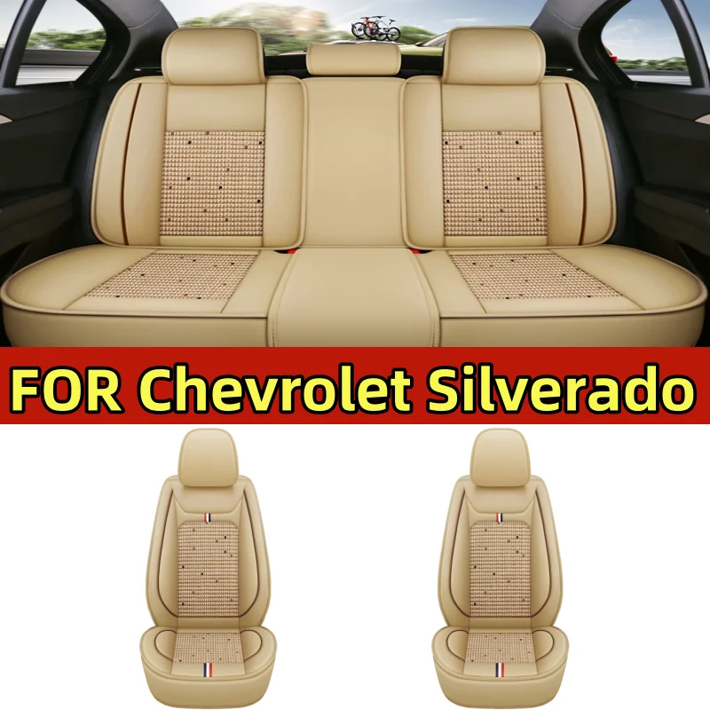 

FOR Chevrolet Silverado car seat covers are fully wrapped in high-end ice silk PU leather for both the front and rear seats