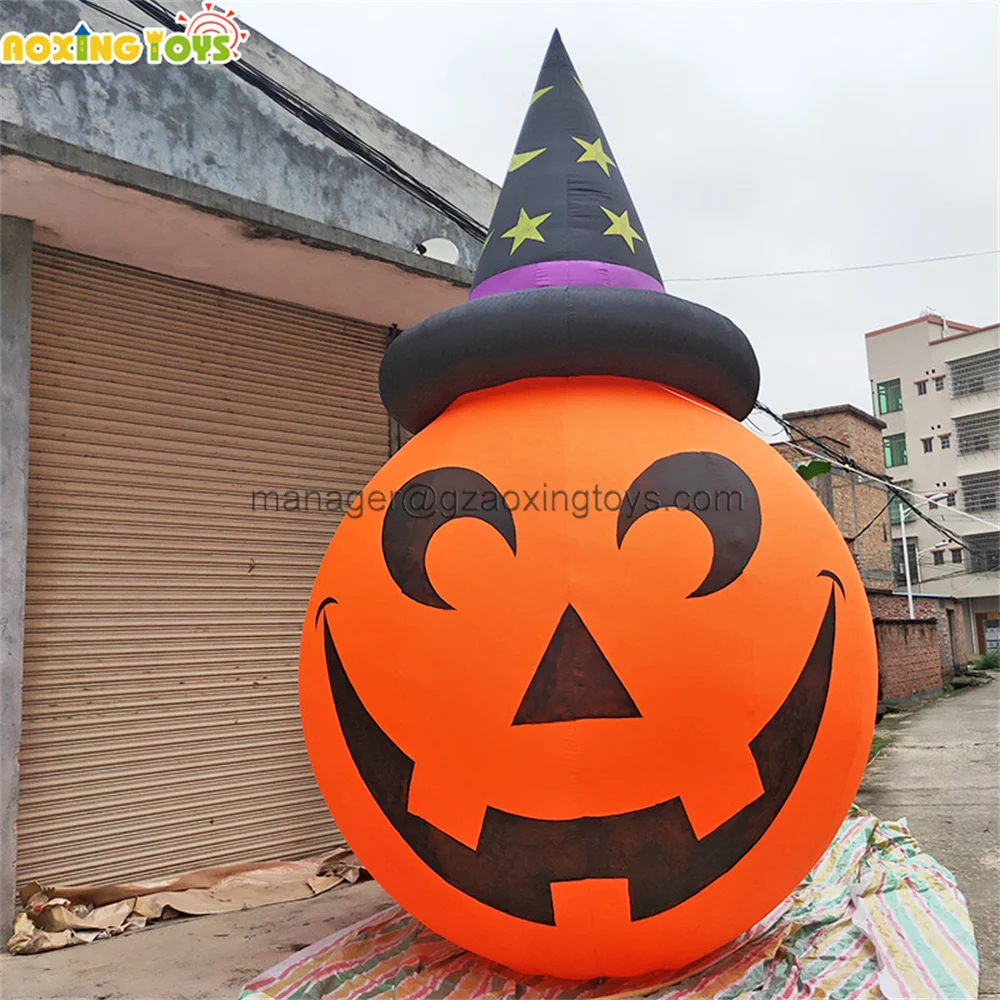 10/13/16FT Outdoor Large Halloween Advertising Decoration Inflatable Pumpkin With Hat Cartoon With Blower For Party Events