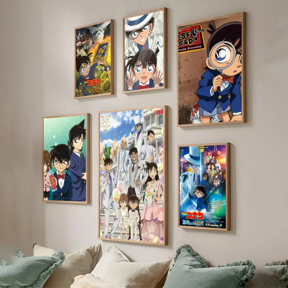 Detective Conan Japanese Poster Scandinavian Classic Movie Posters Fancy Wall Sticker for Living Room Bar Decoration Room