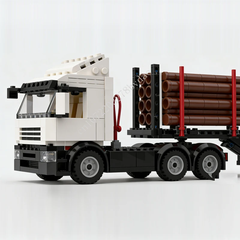 215 قطعة MOC مدينة النقل سجل مقطورة نماذج من الشاحنات اللبنات الطوب لتقوم بها بنفسك الإبداعية الجمعية اللعب عطلة الاطفال هدية الأعمار