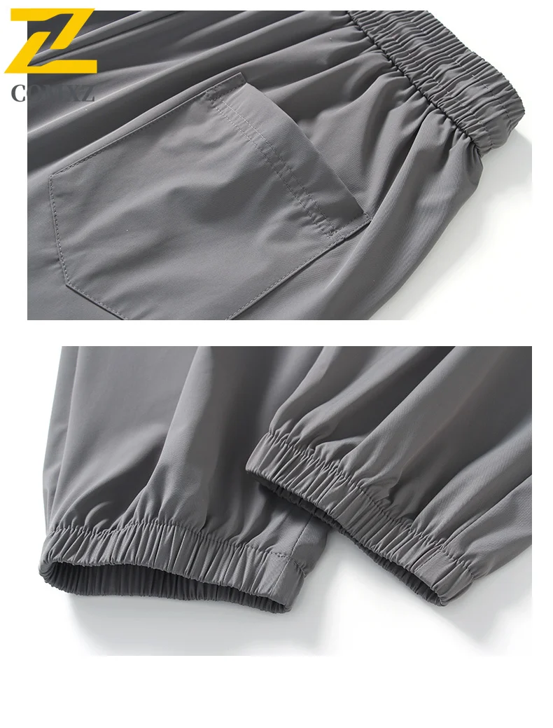 Youth Men's Sports Pants New Casual and Fashionable Versatile Drawstring Straight Leg Pants for Outdoor Camping Ice Silk Pants