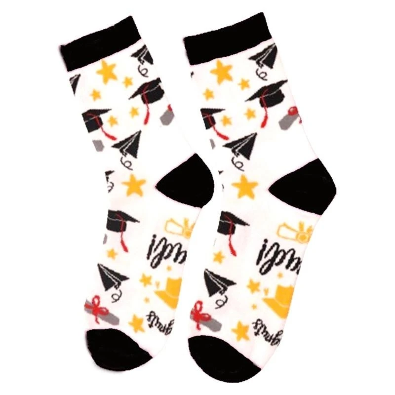 

Graduation Socks Congrats Grad Letter Jacquard Patterned Socks Graduation Novelty Socks Funny Graduation Gift 15UB