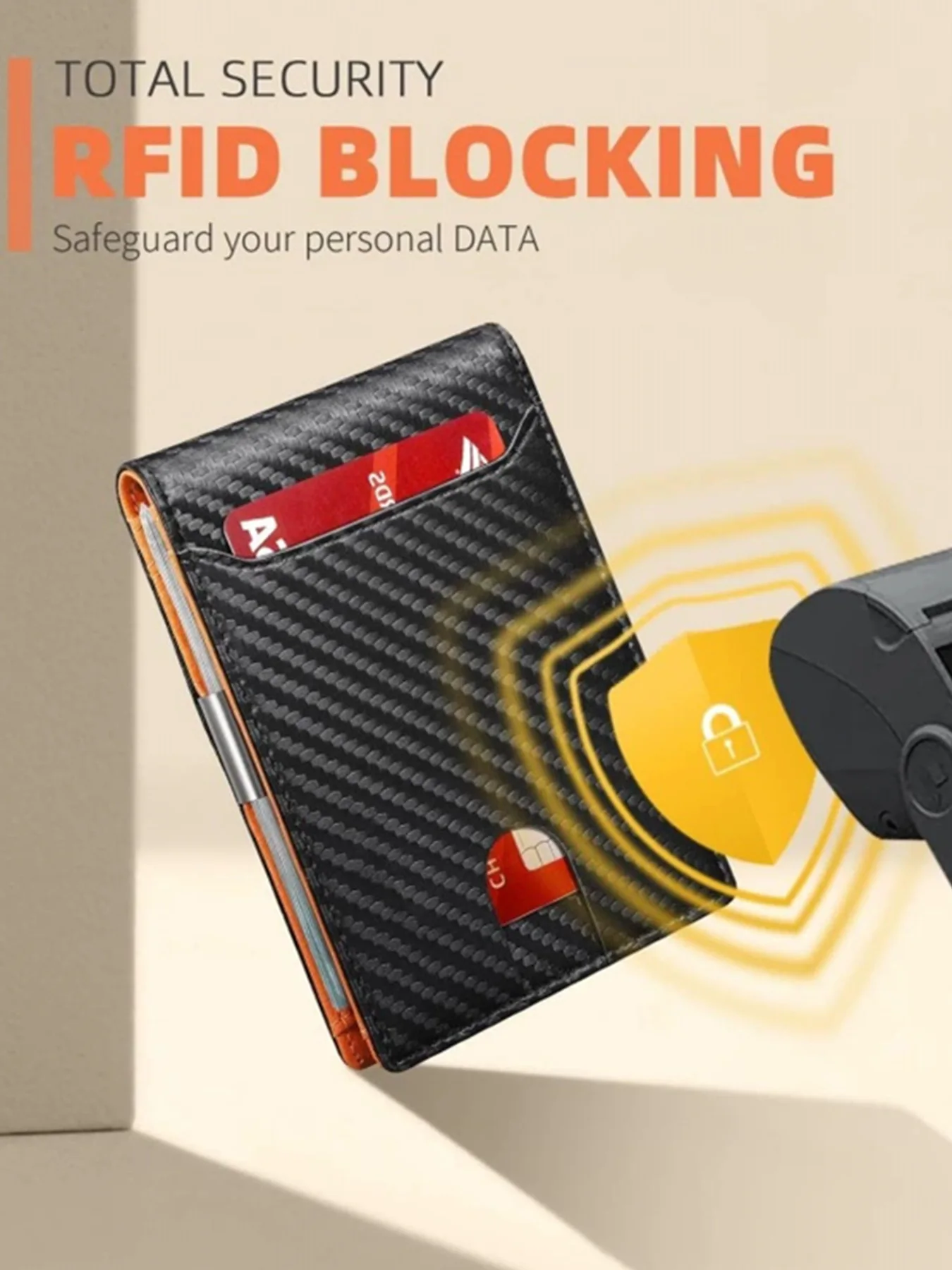 Тонкие кошельки с зажимом для денег для мужчин, держатель для карт с блокировкой RFID, минималистичный маленький кожаный двойной мужской кошелек с передним карманом