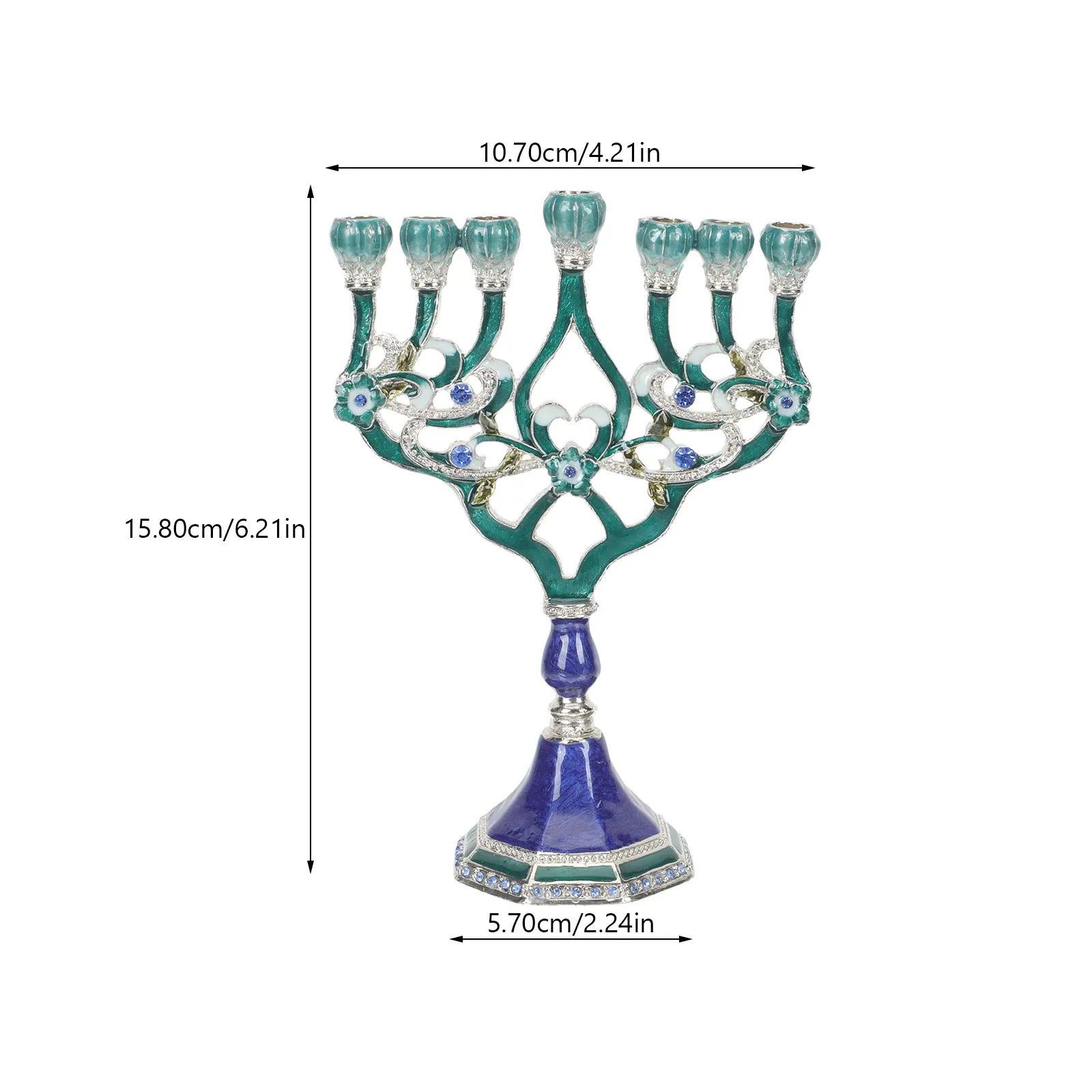7 Branches Hanukkah Holder Premium Metal Craft for Sophisticated Home Ambiance Dining Table Centerpiece Decoration