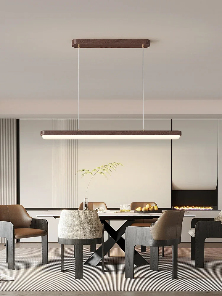 Industrial Vintage Wooden Suspension Strip Art Creative LED Pendant Light Lustre Lamp for Living Room Home Decoration Chandelier