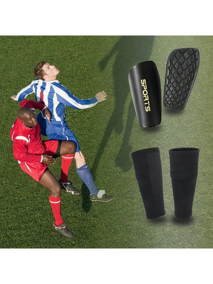 Une paire de protège-tibias de football pour jeux de football, déflecteurs anti-collision, protège-mollet épais