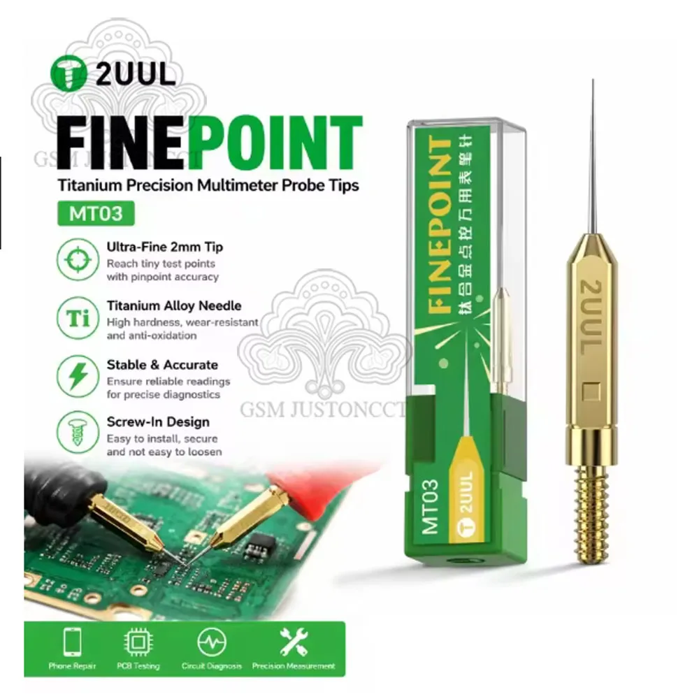 2UUL MT03 FinePoint Multimeter Test Probe Tips Sharp Needle Replacement Accessory For Precise PCB Circuit Testing Phone Repair