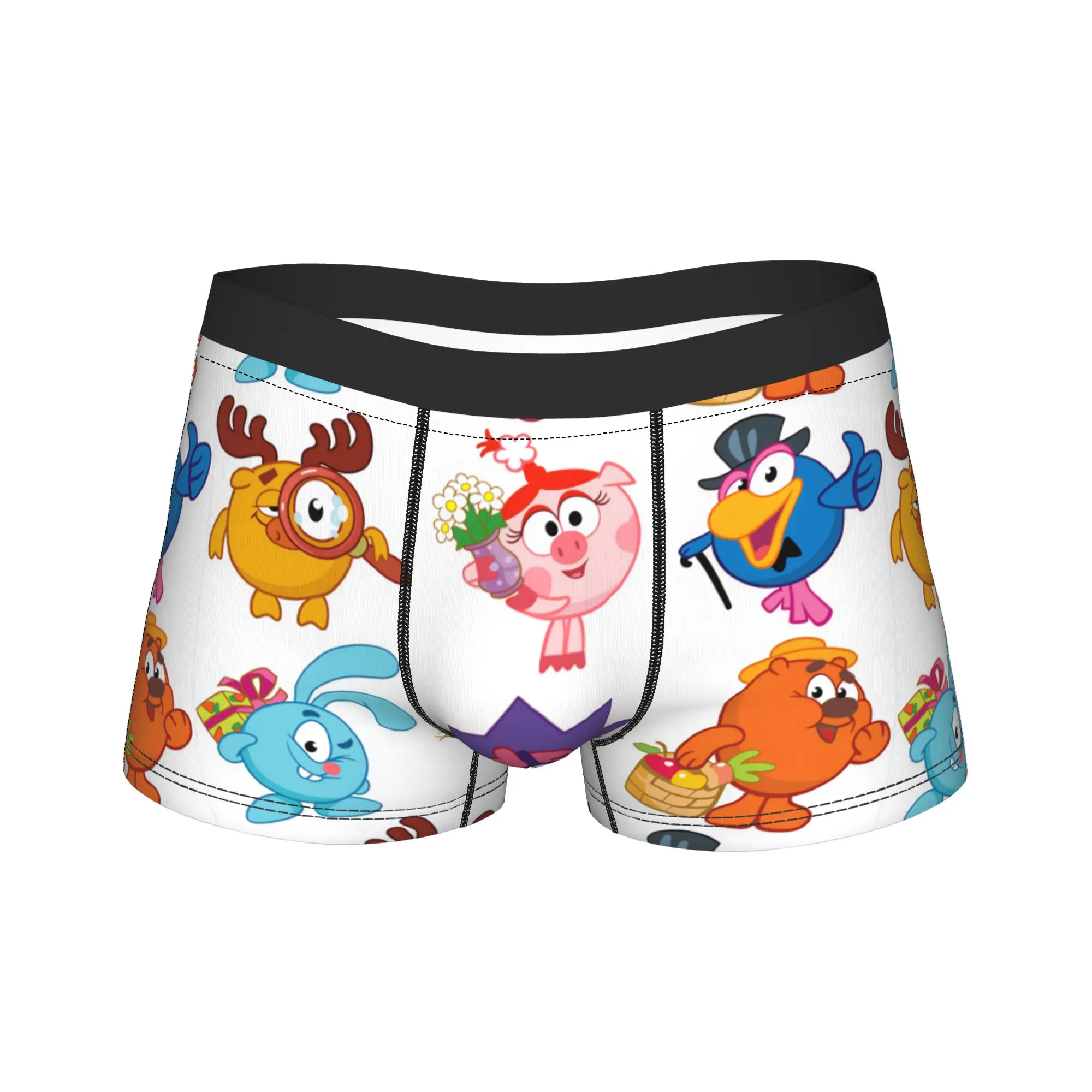 Kikoriki Six Characters Cartoon Clipart Set Underwear  Men Shorts Briefs Sexy Soft Trunk High Quality DIY Plus Size Underpants