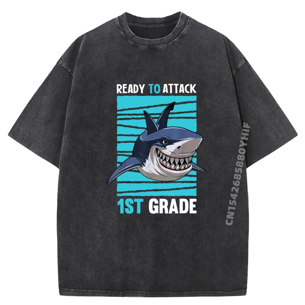 

Kids Ready To Attack 1st Female Graphic Design Tees Simple High Quality Printed Tshirts Relaxed Fit Casual Washed Shirt