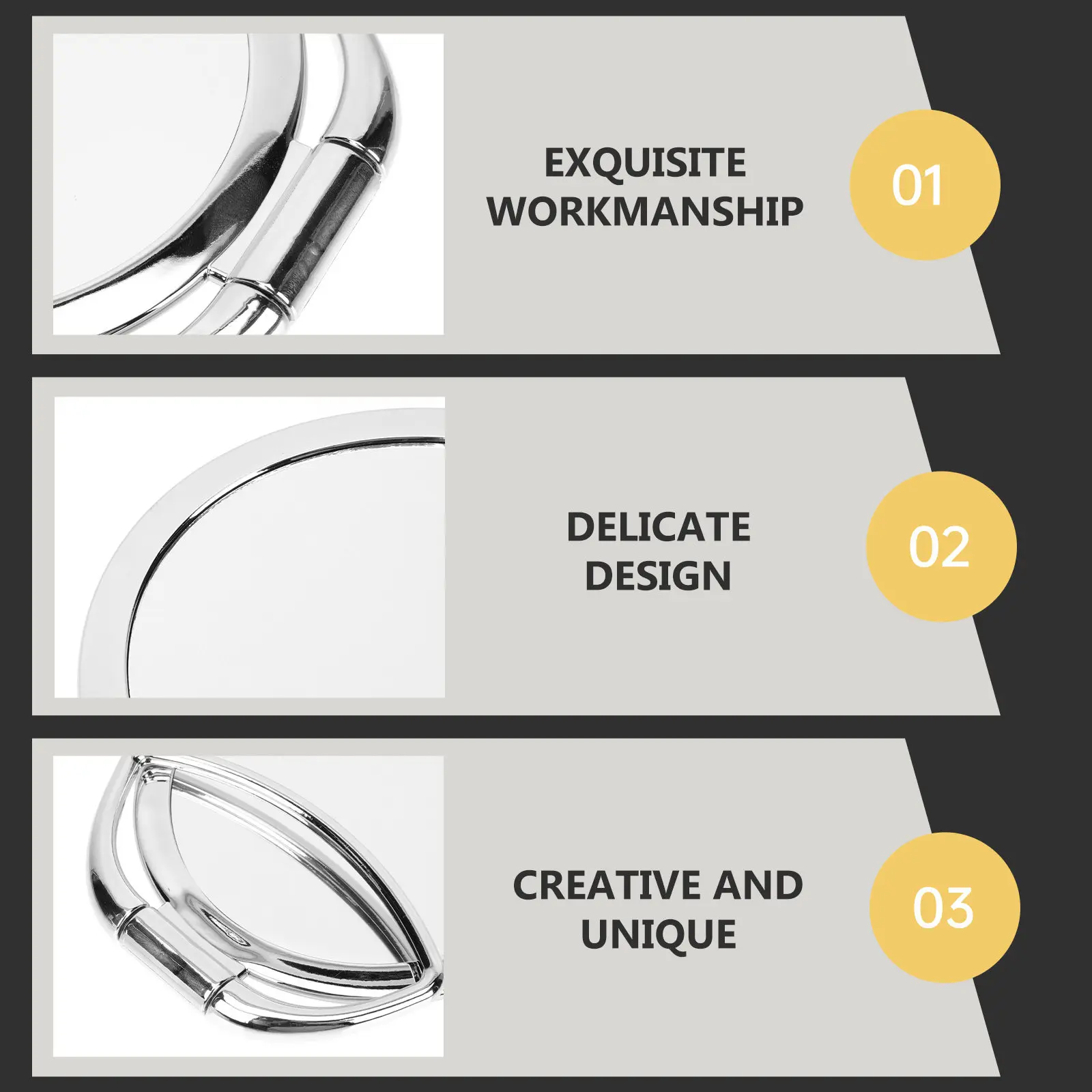

1Pcs Makeup Mirror Folding Desktop Double-Sided Fashion Mirror Stable Base Elegant Makeup Tool for Daily Use