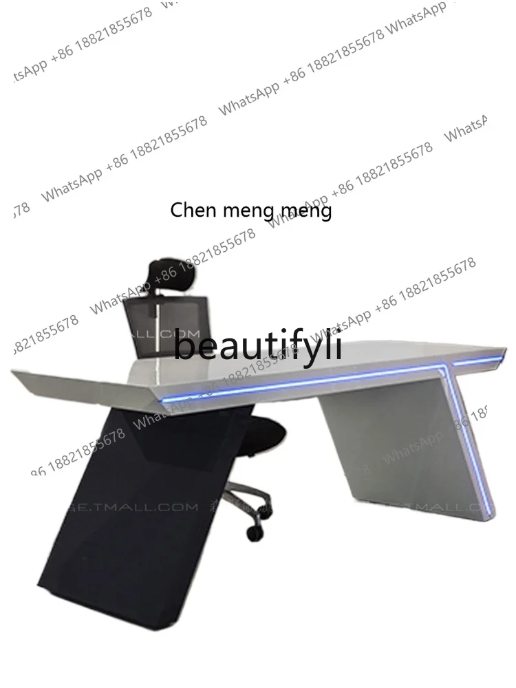 

Company desk single sense of technology design sense boss desk straight row customization H