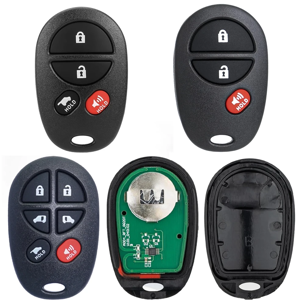 Keychain replacement keyless entry remote control compatible with Toyota TYT 4B GQ43VT20T 315 MHz remote control housing