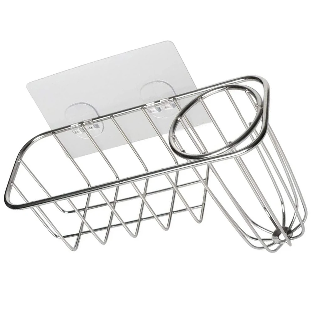 

Stainless Steel Sink ganizer Rack Kitchen Sponge Holder Drain Shelf Small Size Space Saving Multifunctional Bath Storage