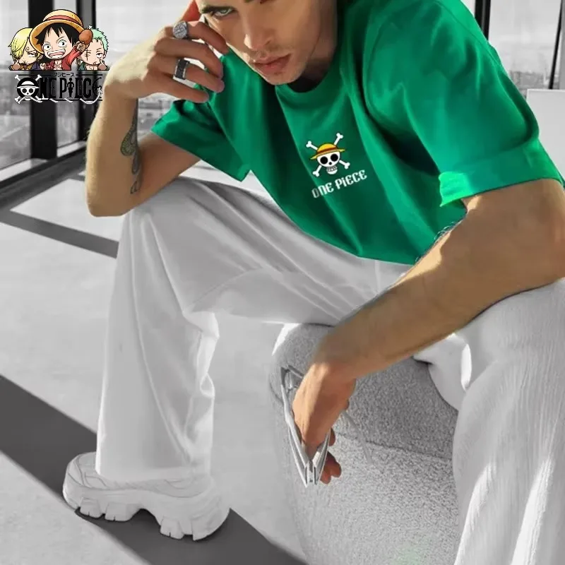 One Piece Luffy Zoro Graphic T Shirts Man Anime Print Summer Y2k Cotton Casual Oversized Short Sleeve Tee Streetwear Harajuku