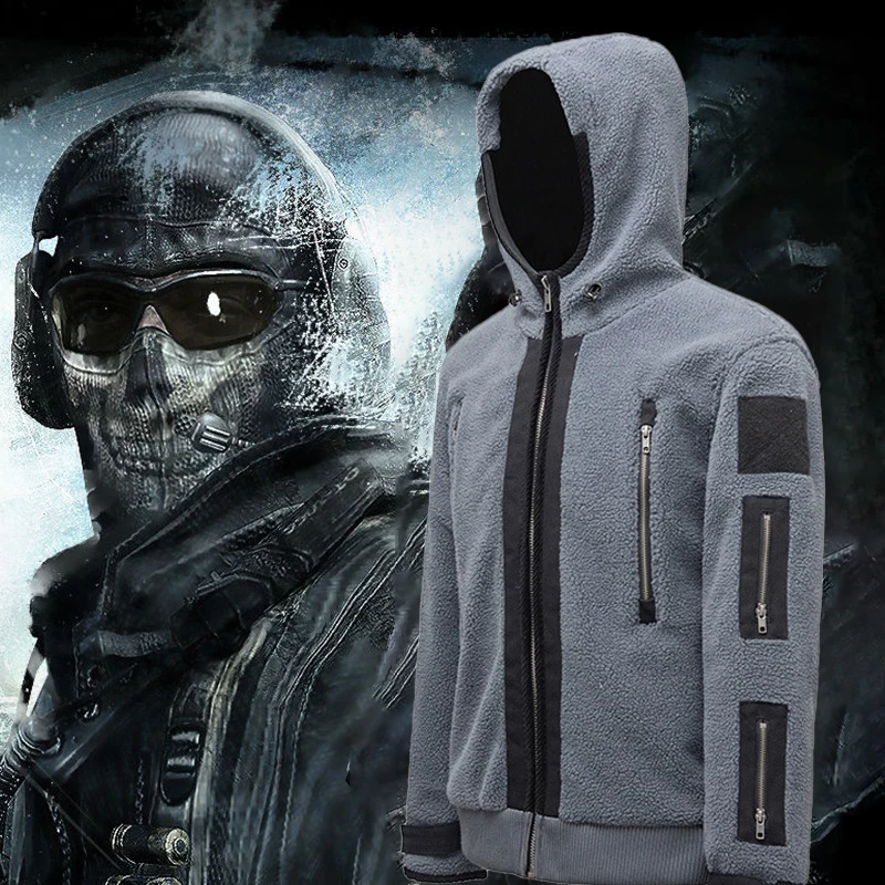 Call of Duty Cosplay Jacket 141 Team Uniform Ghost Combat Suit Men WinterCoat Hoodies Halloween Costumes