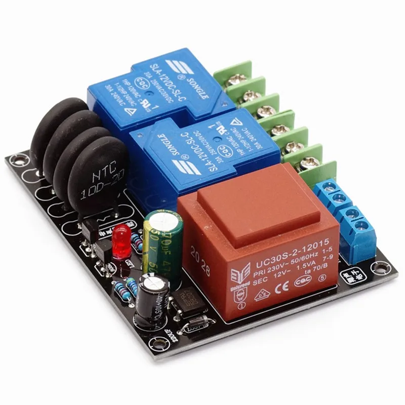 

30A High Current Relay Delayed Soft Start Power Protection Board For Audio Amplifier