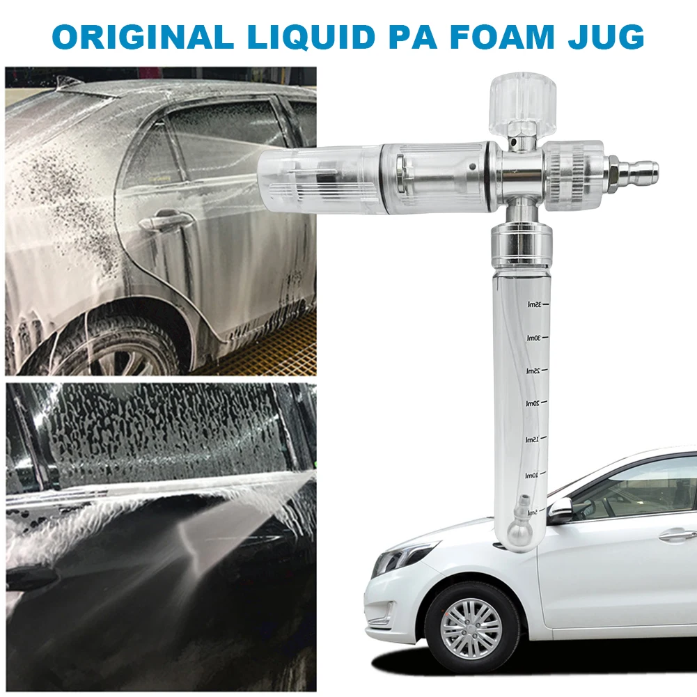 Botella pulverizadora de espuma de jabón de 35ml con conector rápido de 1/4 pulgadas, pistola de lavado a presión, olla pulverizadora de espuma para limpiar coches, SUV