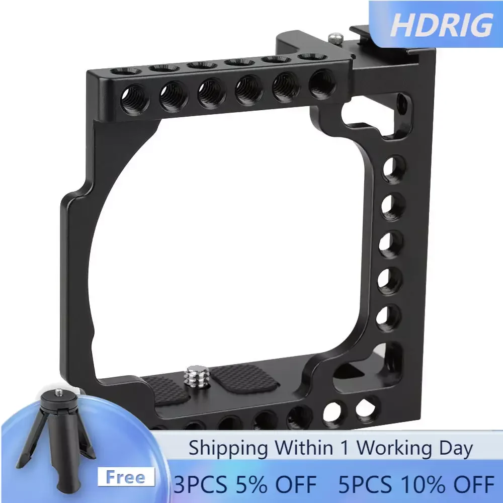 HDRIG Aluminum DSLR Camera Cage Kit Camera Formfitting Full Cage With Shoe Mount Thread Holes small Rig for Sony A6000 A6300