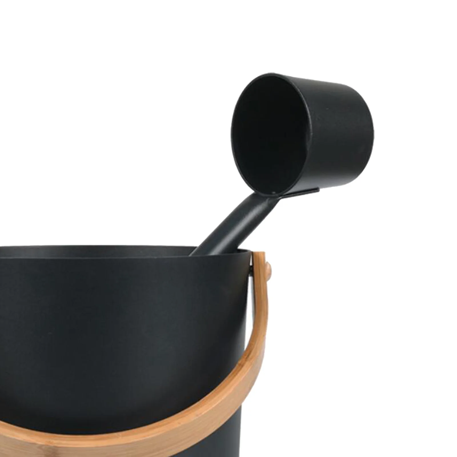 Portable Sauna Bucket and Ladle Set Aluminum Wood Handle 5L for Traditional Sauna Room Bathroom Relaxing