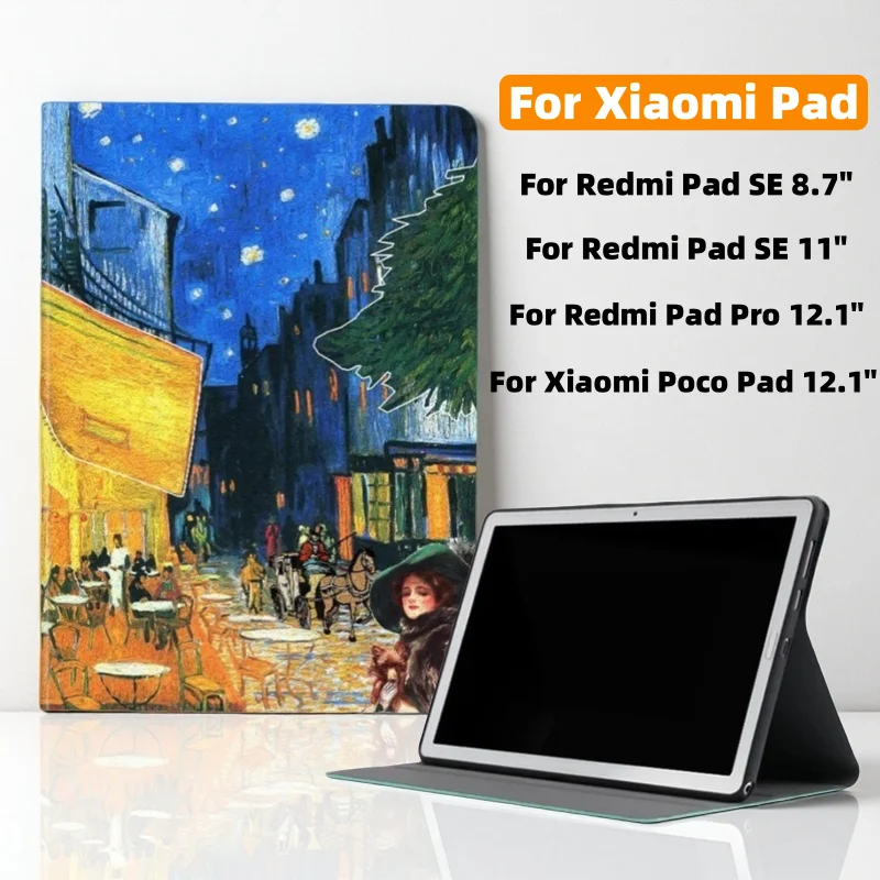 

For Xiaomi Redmi Pad SE 8.7" Case Book Flip Stand Tablet Cases Funda For Redmi SE Cover 11inch For Xiaomi POCO Pad Pro 12.1"