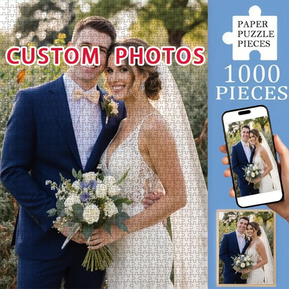 35/300/500/1079pcs Personalized Custom Photo Puzzle Wedding Photos For Housewarming Bedroom/Living Room For Children's Day