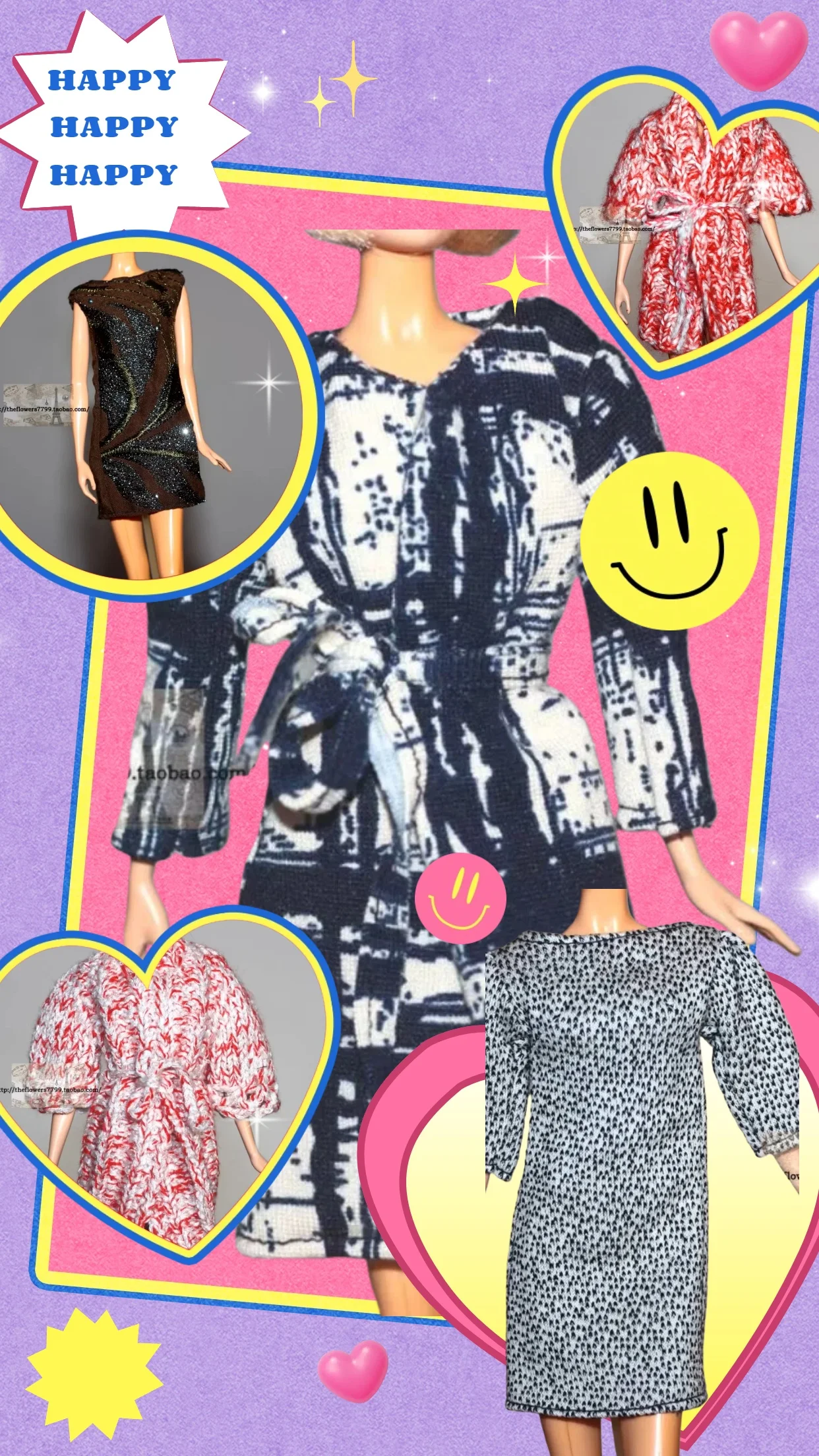 

1/6 Scale Female Soldier Printed Trench Coat Dress Knitted Dress Black White Half-sleeved Dress For 12''Action Figure Model Toys