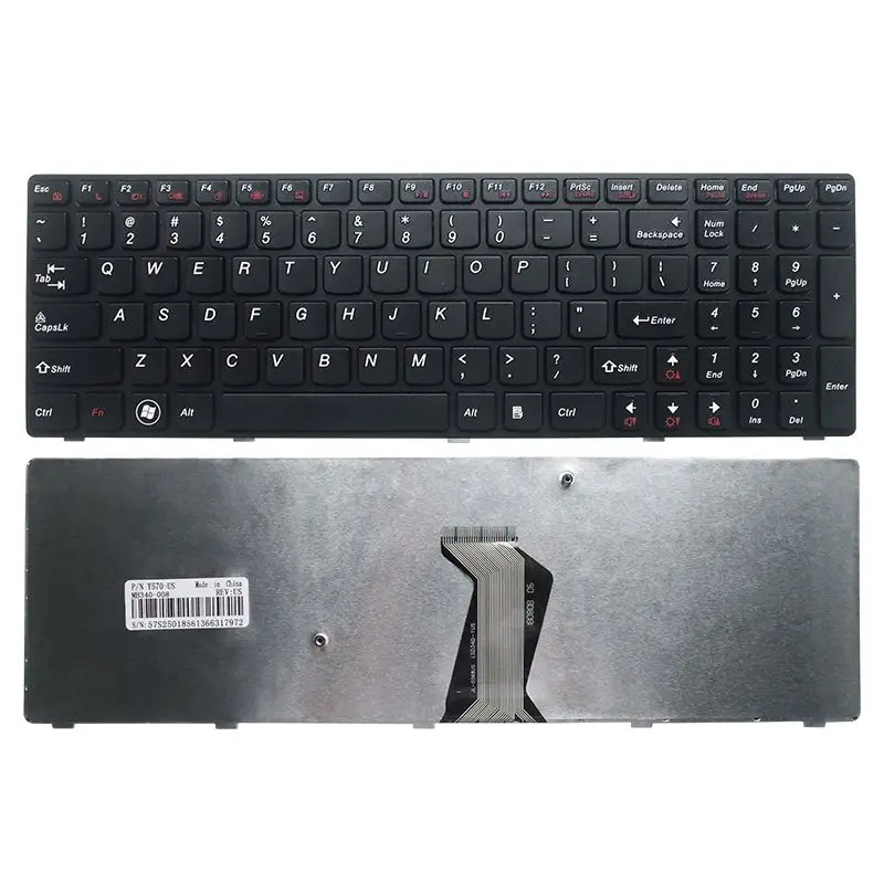 US Black New English Laptop keyboard For Lenovo y570 y570n y570i7 y570 Y570D