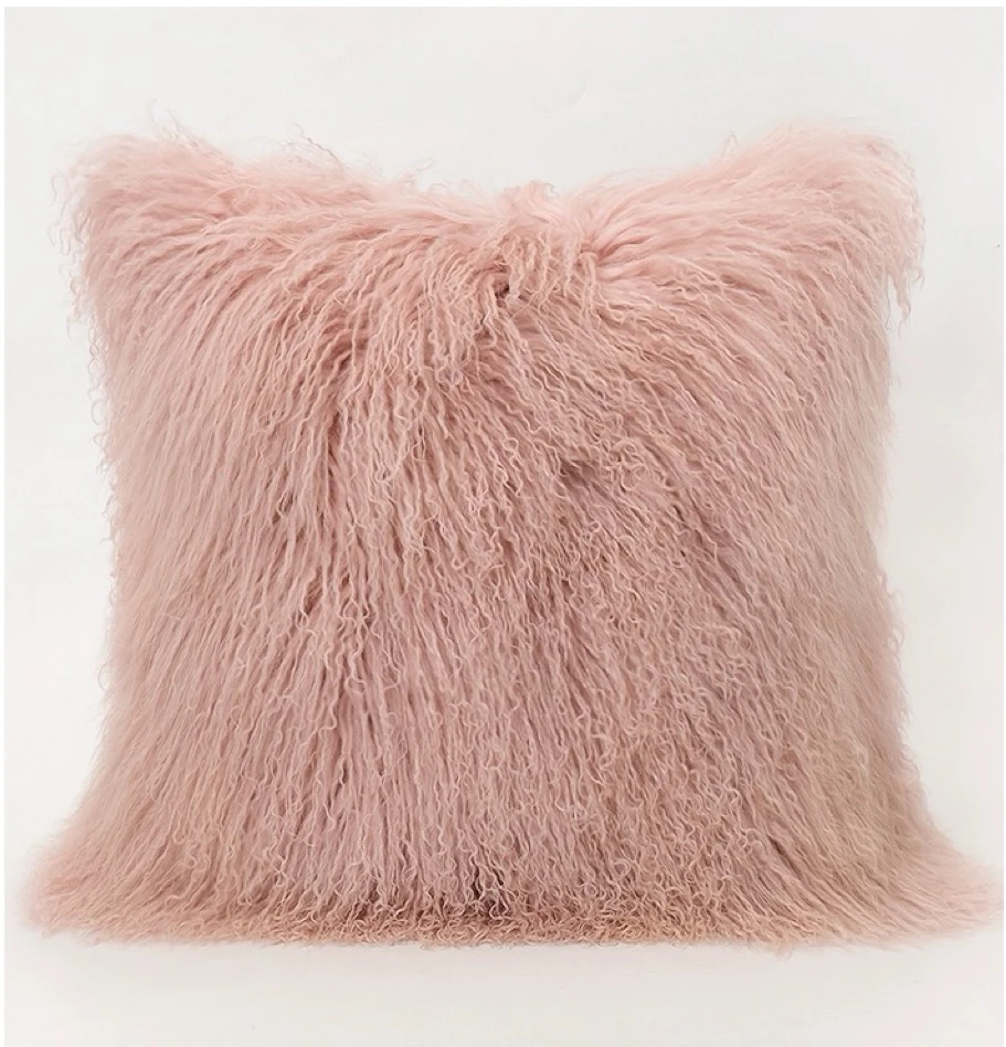 

CX-D-04S Custom Size Mongolia Lamb Fur Real Fur Sofa/ Seat Decoration Cushion Cover ~DROP SHIPPING