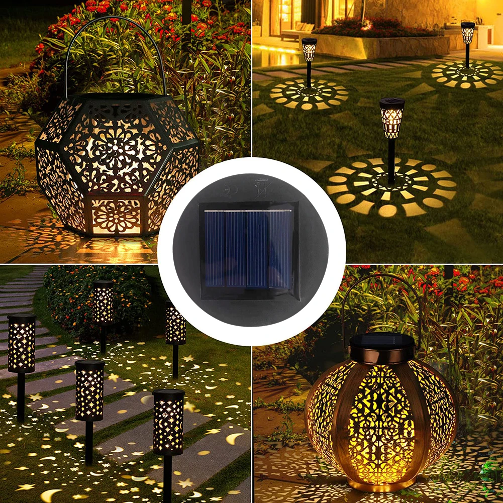 Solar Lights Replacement Top LED Solar Lamp Battery Box IP44 Waterproof LED Bulbs Solar Panel 7LM for Outdoor Hanging Lanterns