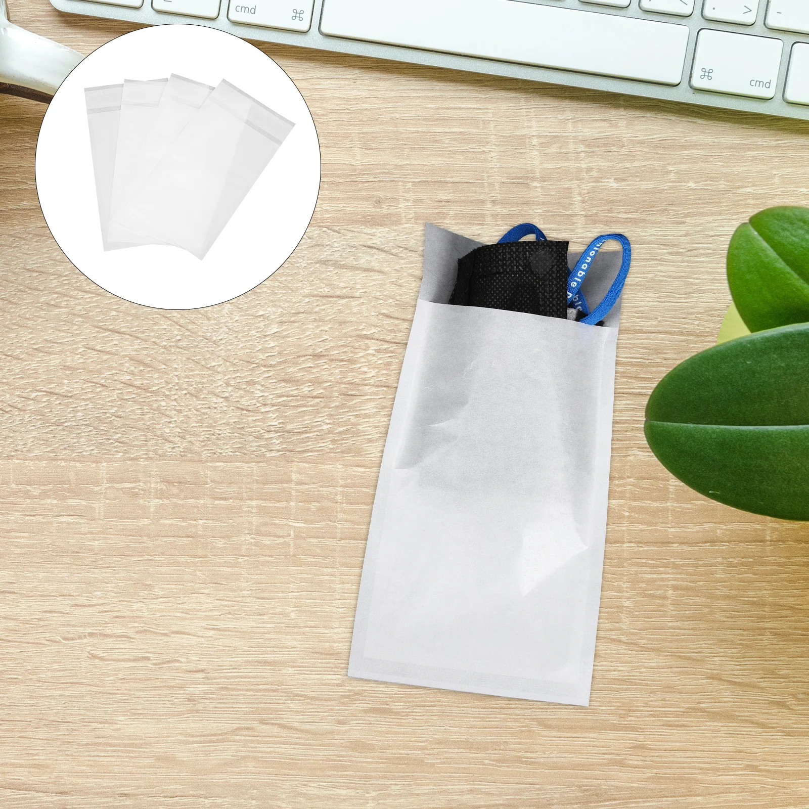 

100Pcs Wax Paper Packaging Bags Self Sealing Packaging Bags for Clothing Gifts Accessories Packing Bag Wax Paper Packing Bag