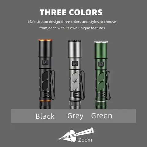 Zoom mini edc alto brilho led caneta lanterna usb recarregável ímã pequena tocha acampamento ao ar livre caminhadas luz de iluminação de emergência