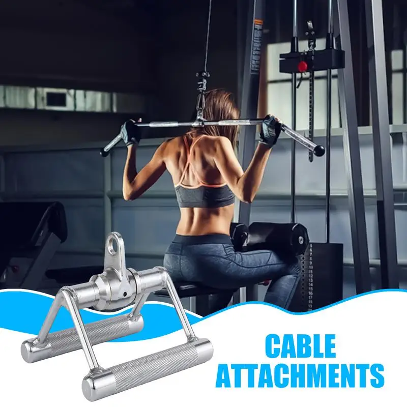 Gym Handles For Cable Machine Double D Press Down Handle 360-Degree Rotating Cable Machine Accessories For Professional And Home