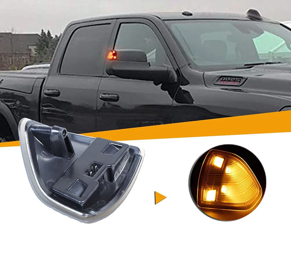 2pcs for Dodge Ram 1500 2500 2010-2018 Ram 1500 Classic 2019 2020 2021 LED Car Front Side Mirror Turn Signal Light Lamps Bulbs