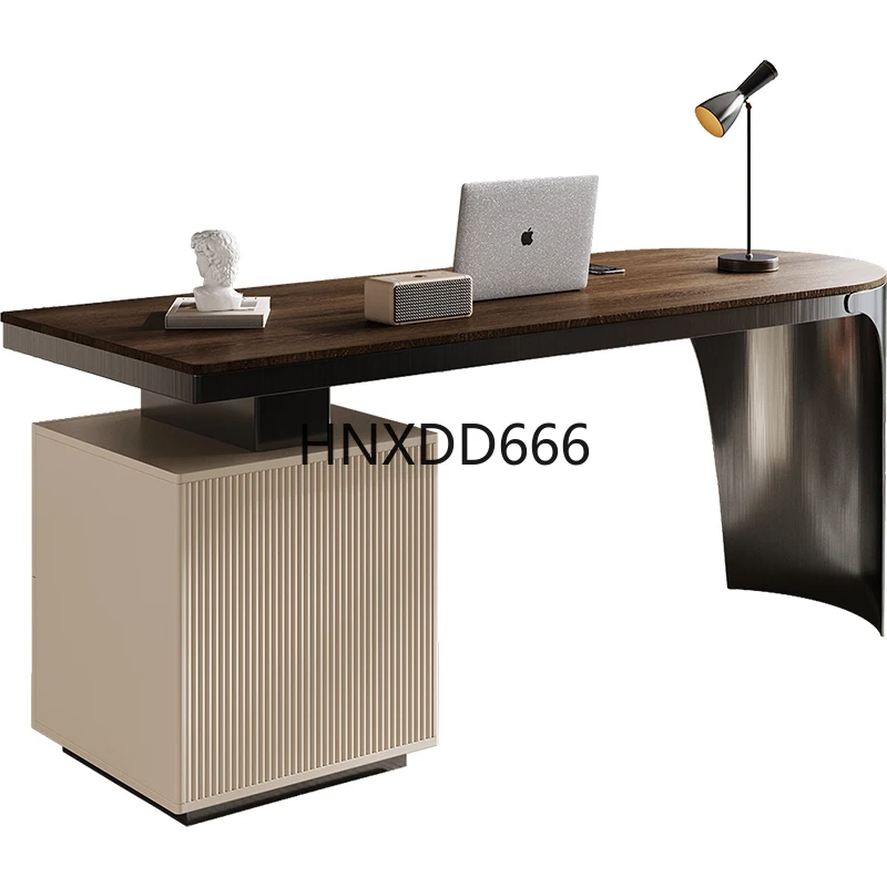 مكتب كمبيوتر للدراسة من الخشب الصلب للمنزل - أثاث المكاتب المنزلية #4