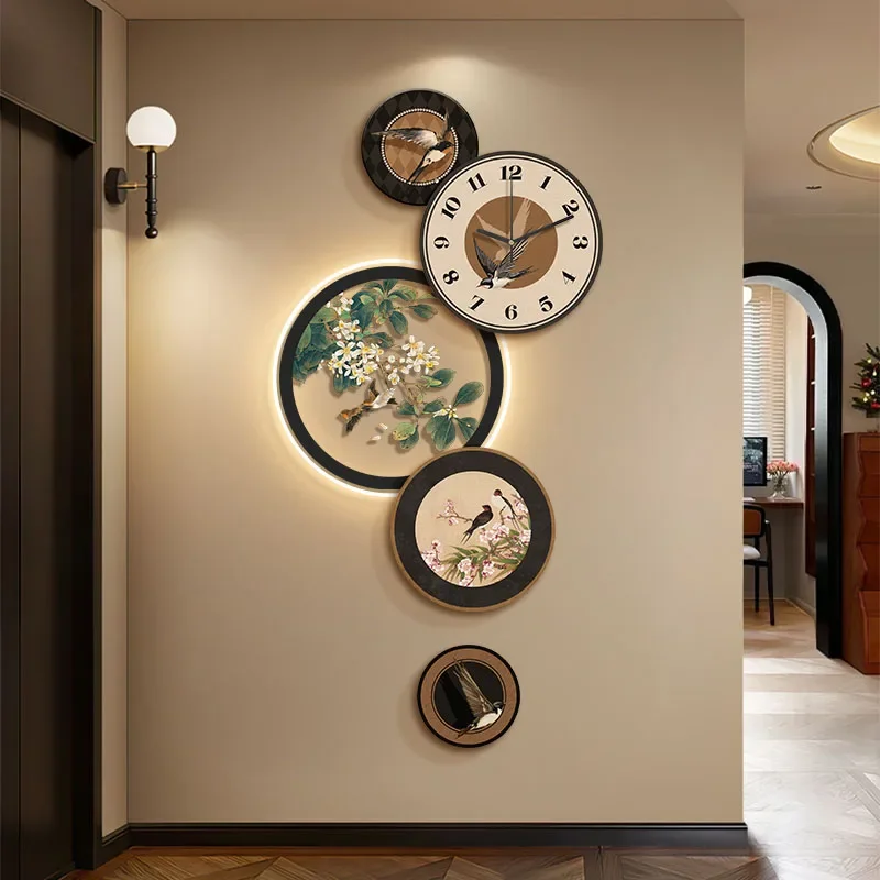 Conference Large Wall Clocks Interior Korean Bistro Bedrooms Luminous Clock Wall Led Round Fashion Restaurant Reloj Home Design