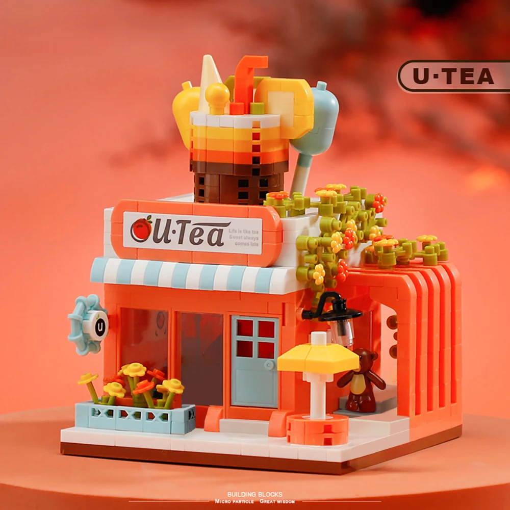 

Mini Tea House Building Blocks Set with Adorable Bear Decorations A delightful gift for girls, children and adults