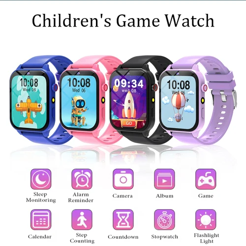 Imagen 1 del producto Reloj de juego para niños con linterna pantalla HD a Color pulsera para niños Monitor de sueño reloj inteligente resistente al agua regalo de cumpleaños para niños