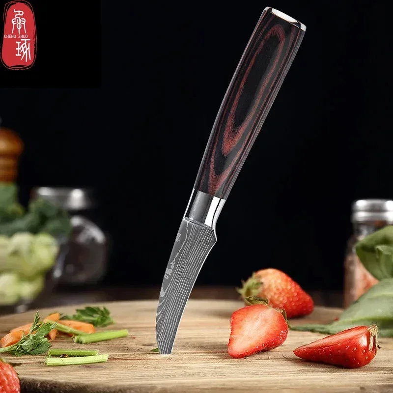 Damascus Fruit Cutting Knife Wooden Handle Kitchen Vegetable Fruit Peeling Knife Japanese Kitchen Knife for Cooking Accessories