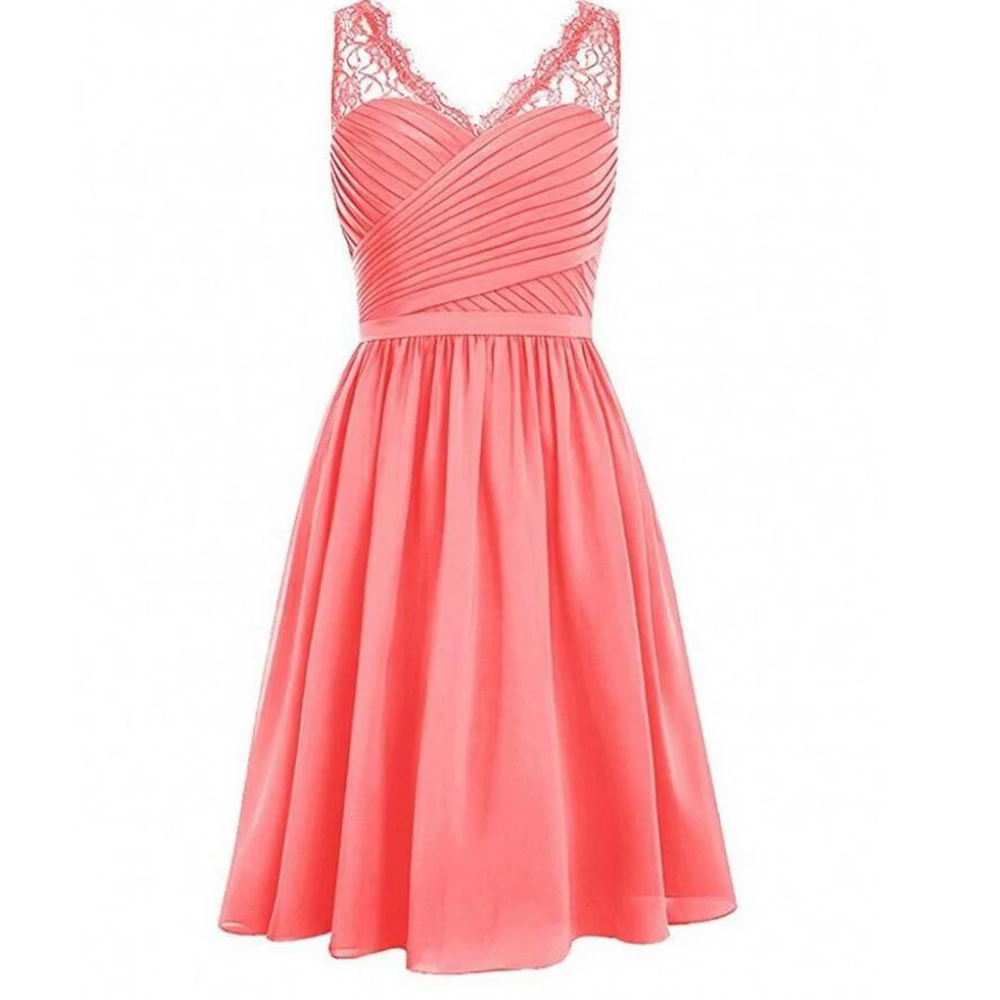 GUXQD Ngắn Homecoming Áo Cổ Chữ V Pleat Voan Vũ Hội Đảng Tốt Nghiệp Đồ Bầu Abendkleider Đầm Vestido De Fiesta