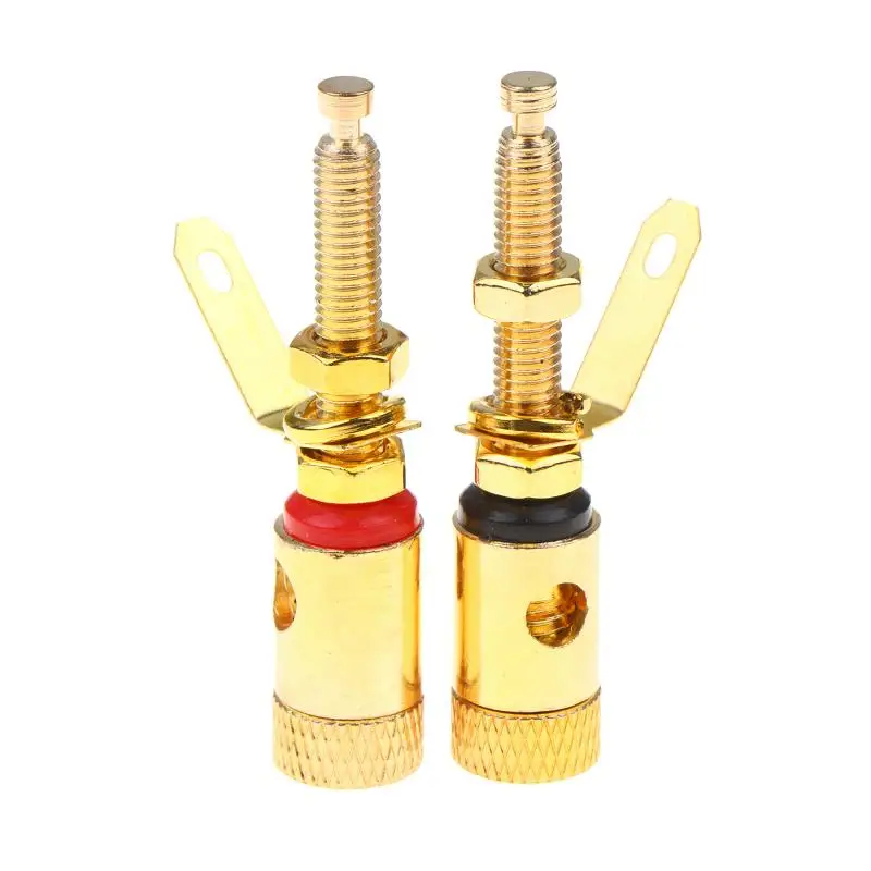 1Pc Gold Plated Amplifier Speaker DIY Lengthen Push-Type Terminal Binding Post Banana Plug Socket Connector For 4mm Banana Plugs