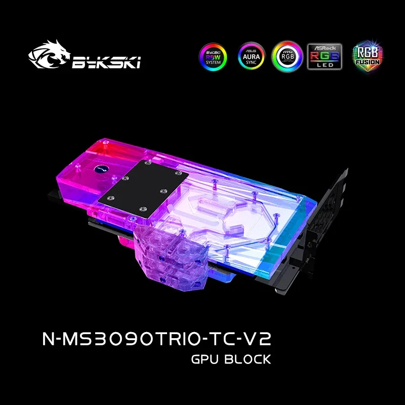 Bykski N-MS3090TRIO-TC/GPU Block with Active Waterway Backplane Cooler for MSI RTX 3090 3080Ti 3080 Gaming X Trio/Suprim X