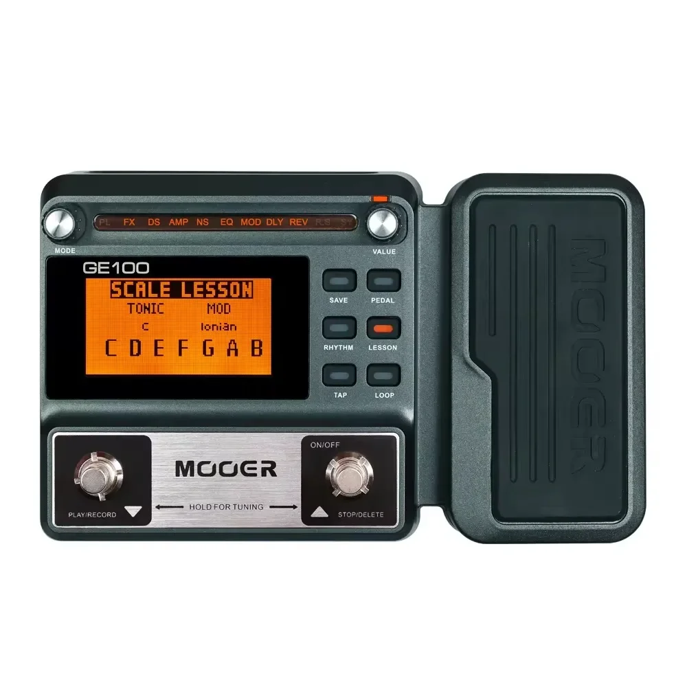 MOOER GE100 Multi-effects Processor Guitar Effect Pedal with Loop 8 effect modules 40 Drum rhythms for Beginner Guitar Player