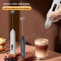 Wireless Milk Frother Electric Type-C Handheld Blender Stainless Steel Mini Coffee Maker Whisk Mixer For Coffee Cappuccino Cream