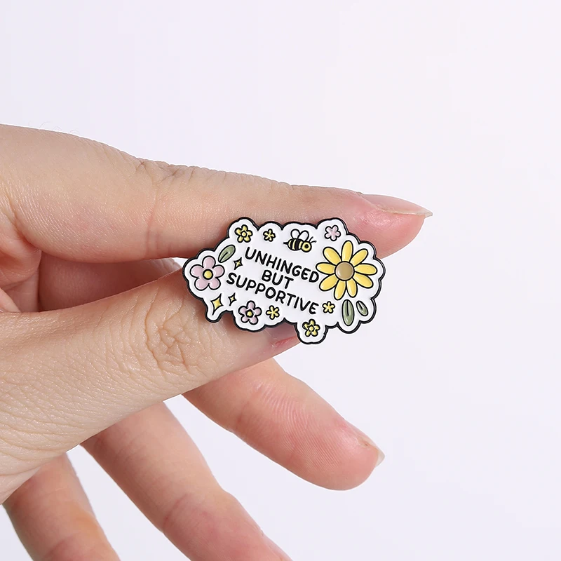 Unhinged And Feral Enamel Pin Funny Sassy Quote Brooch Lapel Badge Perfect Gift For Bold People and Daily Wear Decoration