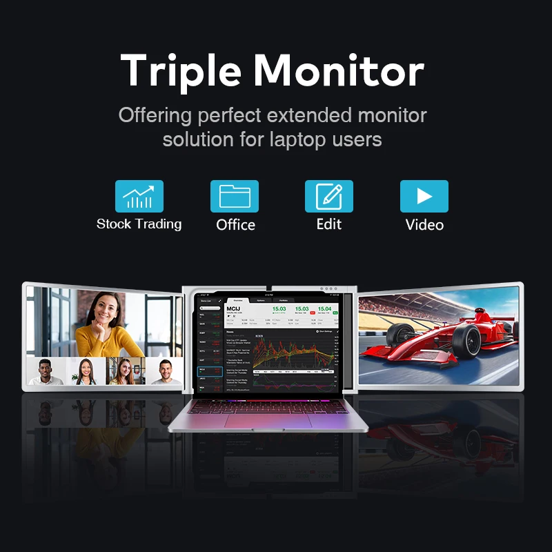 15.6 Inch Double Extended Lcd Screen One Cable Triple  Extender for Game Laptop
