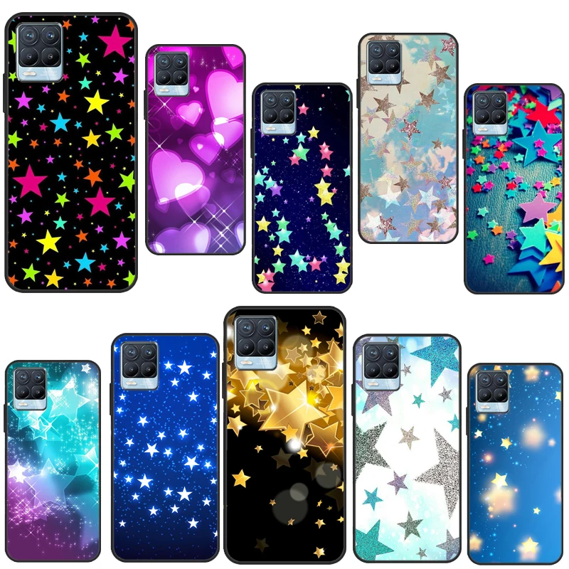 STARS HEARTS COLOURFUL BLING GLITTER For Realme C55 C35 C33 C31 C30 C21Y GT Neo 5 10 11 Pro Plus OnePlus 11 10T Nord 2 2T Case