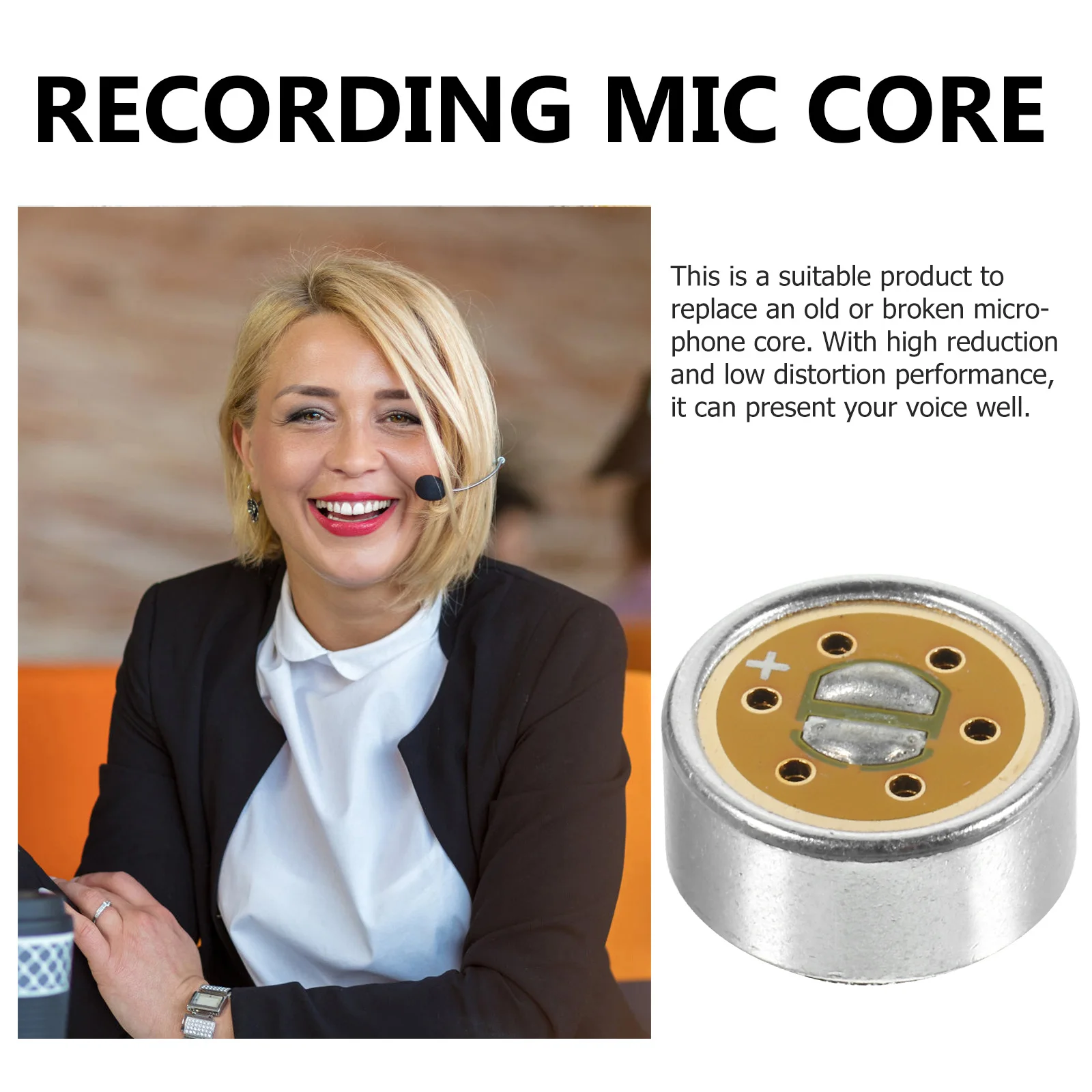 

Aluminum Alloy FR4 Condenser Microphone Core Handheld Mic Noise Canceling Pickup Clear Sound Quality Suitable Meetings Live