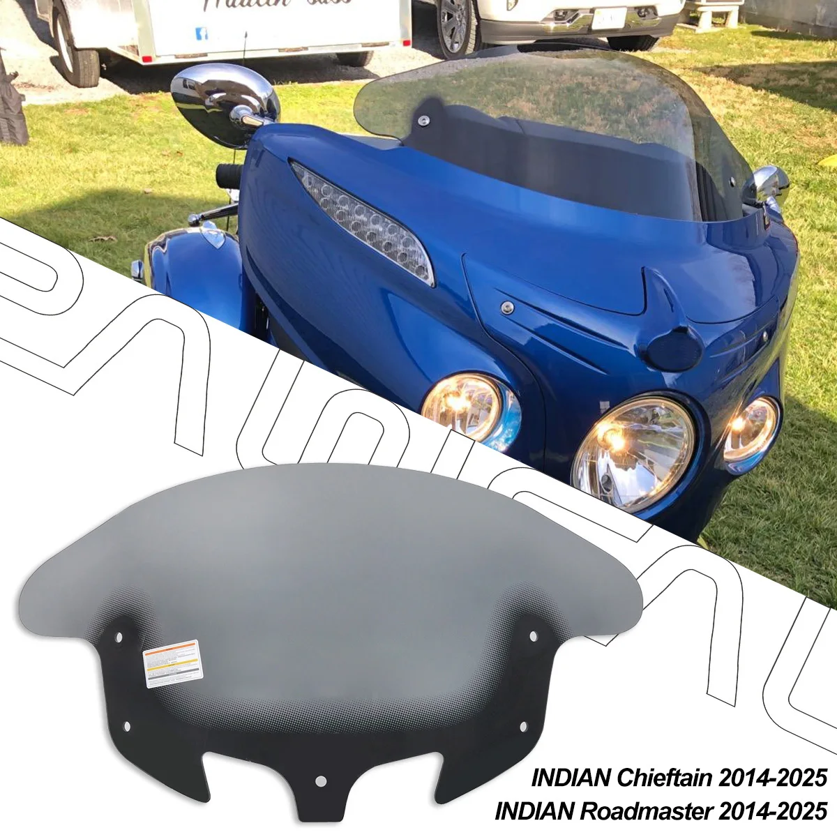 

PANICAL motorcycle front windshield for INDIAN Chieftain 14-25for INDIAN Roadmaster 16-inch PC deflector accessories air spoiler