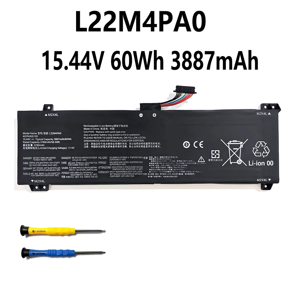 L22M4PA0 15.44V 60Wh 3887mAh Battery For Lenovo Legion Slim 5-16APH8 IRH8 LOQ 15APH8 16APH8 Series L22D4PA0 L22X4PA0 Free Tools