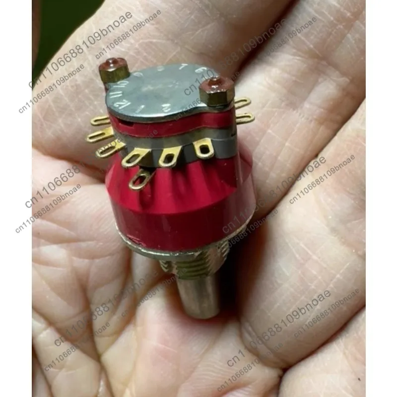 Band switch, model 81073, red housing with gold-plated contacts, 12 positions